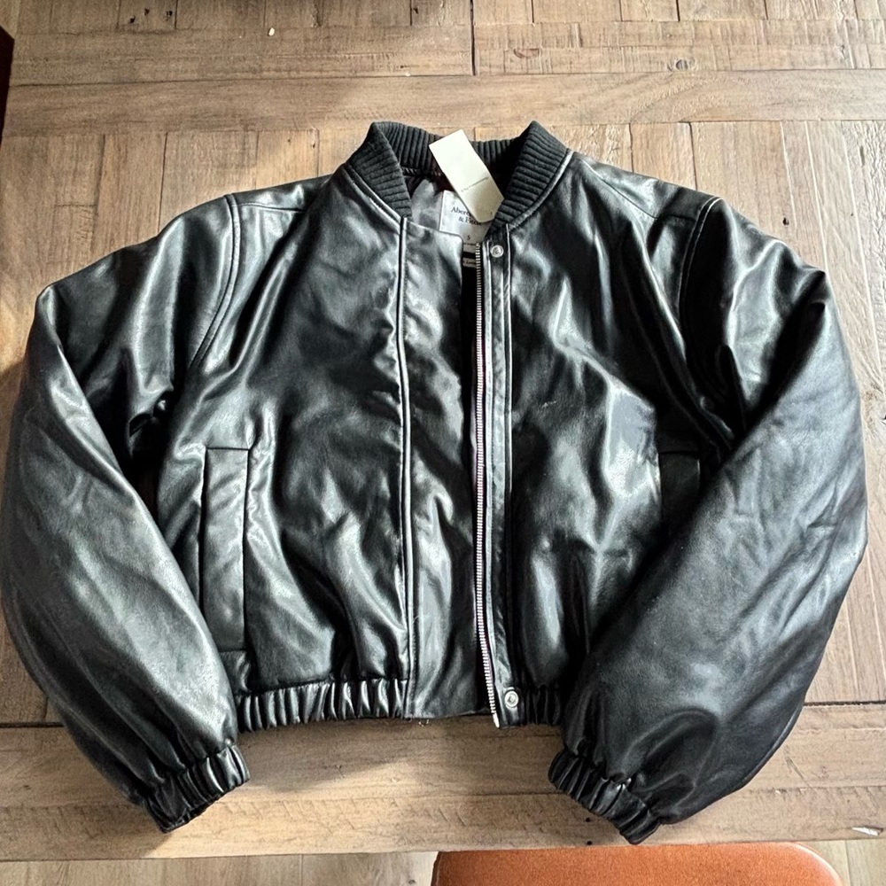 Abercrombie Leather bomber jacket